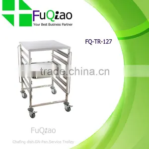 Stainless Steel Gastronorm Pan Rack Tray Trolley With Table thumbnail-1