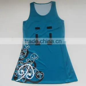 Custom Made Women Sublimation Plain Team Netball Dress With All Colors thumbnail-1