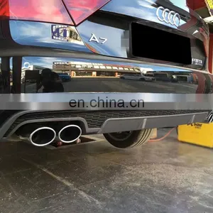S7 Diffuser With Tailpipe for Audi A7 Ordinary Edition Refit to Audi A7 S Line High Quality Rear Bumper Diffuser 2016-2018 thumbnail-5