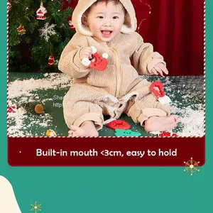 100% Food Grade Bpa Free Christmas Silicone Teethers Wholesale Newborn Teething Toys Christmas Silicone Teether thumbnail-4