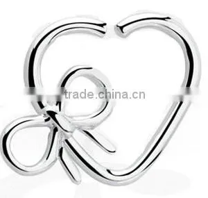 Heart and Bowknot 316L Surgical Steel Tragus Cartilage Daith Body Piercing Jewelry thumbnail-3