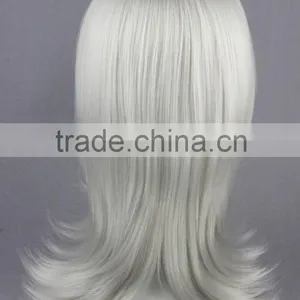 High Quality 55cm Medium Curly Nabari no Ou Wig Kurookano Shijima Silver White Wig Synthetic Anime Wig Cosplay Hair Wigs thumbnail-5