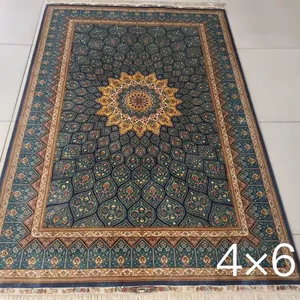 4x6ft Handmade Silk Persian Carpet for Bedroom and Study Room thumbnail-3
