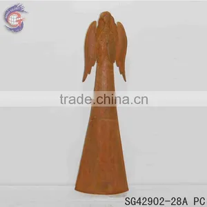 Rusty Crafts Sculpture of Metal Angel Statue Outdoor Decorations thumbnail-4