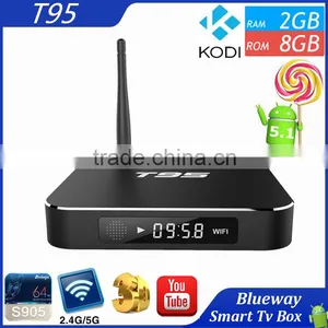 Original Metal Case Amlogic S905 QuadCore T95 Andorid 5.1 TV BOX 2GB/8GB Dual WiFi KODI 16.0 Full Loaded ADD ONS Pre-installed thumbnail-1