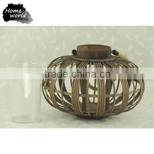 Hot Sale Vintage Home Decor Indoor Bamboo Weaved Lanterns Candle for Wedding Ornament thumbnail-3