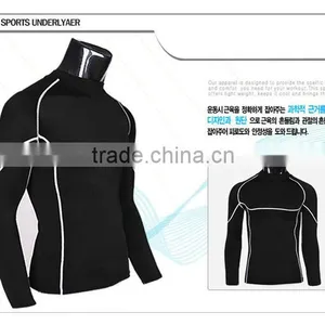(OEM/ODM Factory)High Quality Wholesale 2016 Men's Sports Compression Under Base Layer Gear Wear Shirt Top thumbnail-1