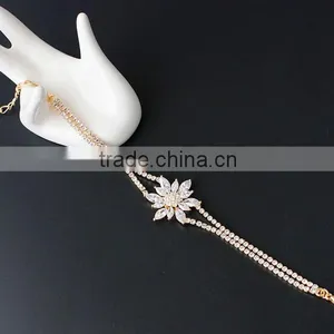 Gold and Silver Lotus Flower Bracelet For Women Fashion Jewelry thumbnail-4