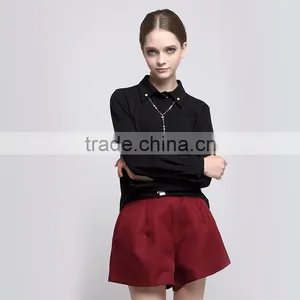 Fashion Black Long Sleeve Blouse Simple Design thumbnail-6