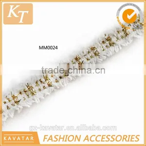 100% Cotton Ribbon Trim With Silver Thread thumbnail-1