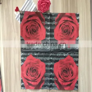 Virgin Wood Pulp 3ply Printed Paper Napkin Rose Printed Napkin thumbnail-1
