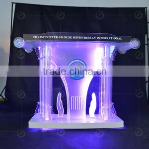 Clear Plastic Cheap Led Acrylic Church Podium thumbnail-4