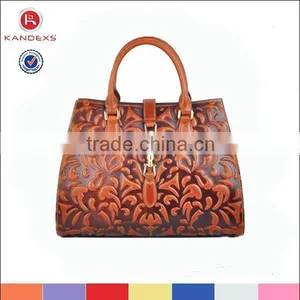 Best Selling Latest Design Ladies Genuine Leather Handbag Brown Genuine Laether Handbag thumbnail-2