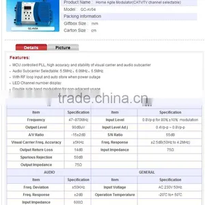 Home Agile Modulator(CATV/TV Channel Selectable) GC-AV04 thumbnail-3