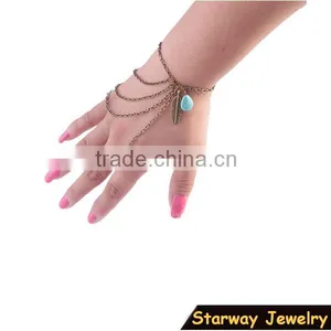 >>New SW16571 Bohemian Feather Charm Hand Chain/ thumbnail-1