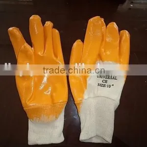 High Quality Yellow Nitrile Coated Interlock Gloves thumbnail-1