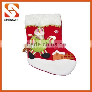 SJ-6929 New Arrival Ho Ho Ho Print 2016 Fleece Santa Christmas Stocking thumbnail-4