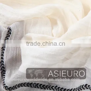Yarn Dyed Cotton Scarf With Special Edges , BSCI and Sedex Approved thumbnail-3