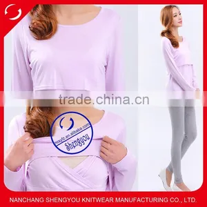 Custom Wholesale Ladies 95% Cotton 5% Spandex Maternity Wear Maternity Clothes thumbnail-1