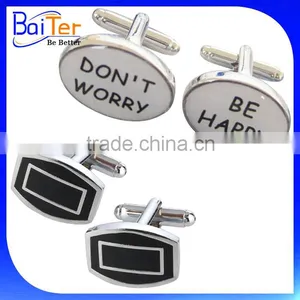 Custom Square Men's Engraved Stainless Steel Personalized Cufflinks thumbnail-1