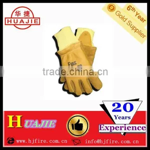 Long Leather Full Lined Welding Protecting Fire Resistant Gloves thumbnail-1