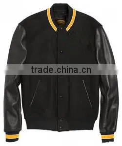 Long Sleeves With PU Leather Male's Varsity Jacket thumbnail-1