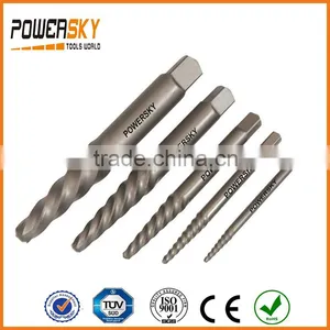 5-Piece M35 Cobalt HSS Spiral Flute Screw Extractor Drill Bit Set thumbnail-1