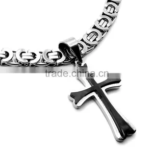 Custom Cheap Cross Pendant Necklace Jewelry Set Discount Stainless Steel Jewelry thumbnail-4