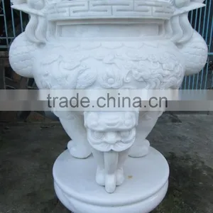 Hand Sculpture Carving Stone Marble Large Censer Thurible thumbnail-3