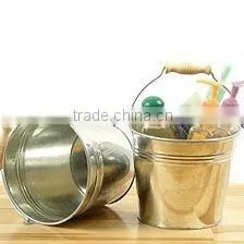 Zinc Bucket With Wood Handle thumbnail-1