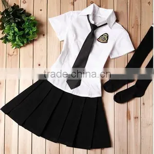 2015 New Fashion School Girl Sex Blouse Skirt Dress thumbnail-2