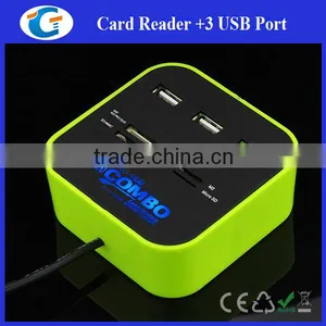 Card Reader 3 Ports 2.0 USB Charger Hub for Laptop thumbnail-2