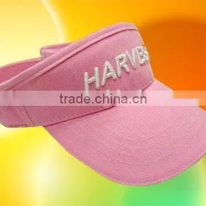 Sun Visor Cap Pink Cotton Twill With 3d Embroidery Logo thumbnail-1