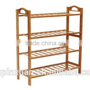Pure Nature Bamboo Handmade Shoe Rack,Bamboo 4-tiers Shoe Rack for Shoes Showroom thumbnail-1