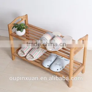 2tiers Self-assembly DIY Shoe Racks,potable Bamboo Shoe Organzier thumbnail-1