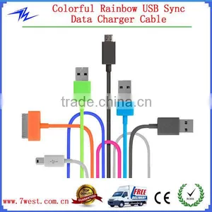 Colorful Micro USB Cable for Samsung,Micro USB Sync Data Charger Cable for Iphone thumbnail-1