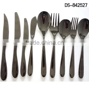 Best Sale Black Titanium Design With Cloth Wheel Light Cutlery Set thumbnail-3