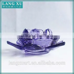 LX-Z148 Crystal Clear Tealight Lotus Flower Candle Holder Wholesale thumbnail-3