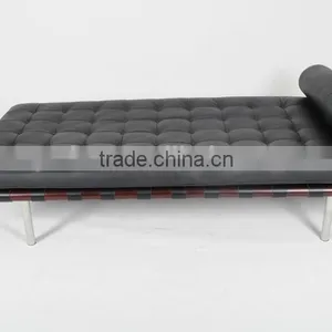 Hot Sale Black Genuine Leather Modern Classic Barcelona Daybed thumbnail-1