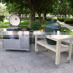 Auplex Outdoor Trolley Stainless Steel Kamado BBQ Table thumbnail-4