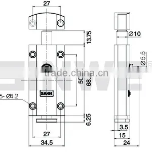 High Performance High Safety Barrel Bolt Lock thumbnail-4