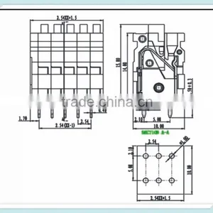 2.54mm Quick Screwless Terminal Block Connector For Communication Power Device thumbnail-4