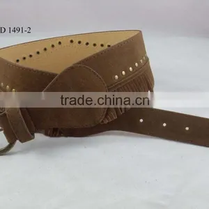 Ladies PU Leather Waist Tassel Rivet Belt for Women thumbnail-1
