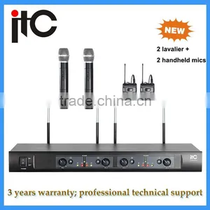 Professional UHF Dual Channel Wireless Microphone System thumbnail-1
