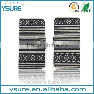 Chinese Style Fashion Dark Fabric Wallet Leather Phone Case For Asus Zenfone 2 With PVC ID and Credit Card Slots thumbnail-1
