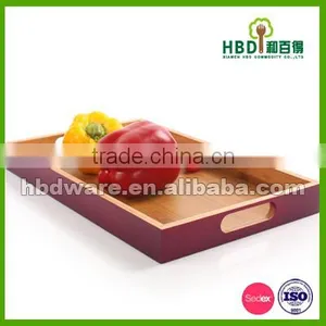 High Quality Wood Bamboo Food Serving Tray for Hotel thumbnail-1