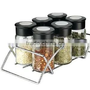 SINOGLASS 6 Jars Spice Rack Set thumbnail-1