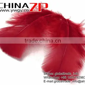 Wholesale Plume ZPDECOR Crafts Factory Colorful Dyed Burgundy Turkey Flat T-Base Body Plumage Feathers for Decorations thumbnail-3