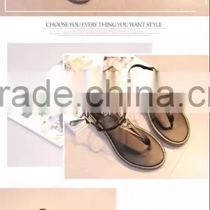 2016 Fashion Flat Sandals Designs For Women Sandal Shoe thumbnail-5