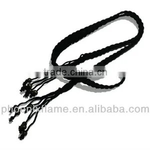 Elastic Woven Belts With Wooden Bead thumbnail-1